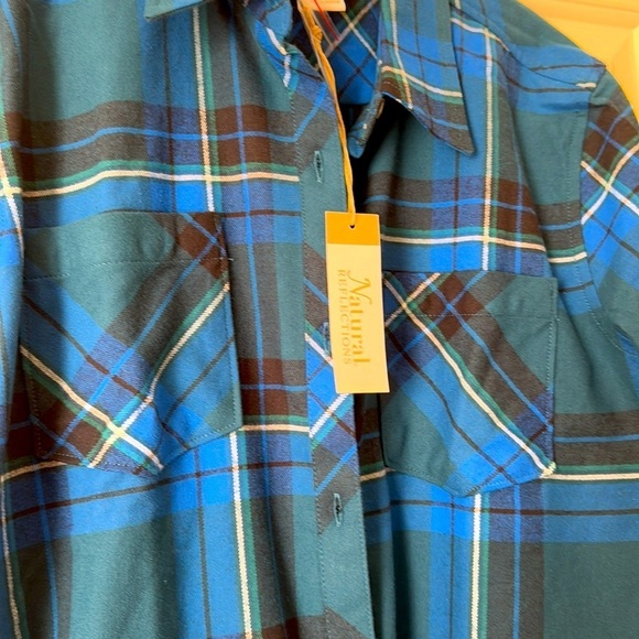 Natural Reflections Plaid Flannel Button Up Shirt Relax XL Western Layered Top - Picture 11 of 13